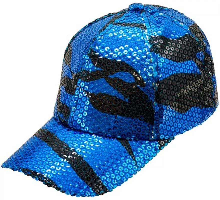 Gorra Ondas azul con Lentejuelas