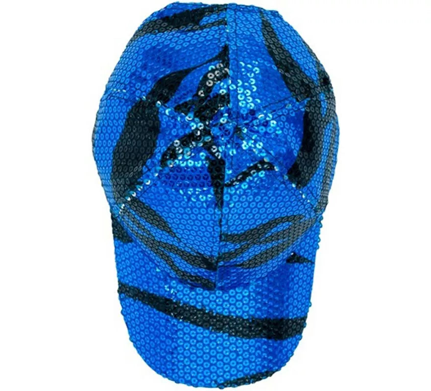 Gorra Ondas azul con Lentejuelas