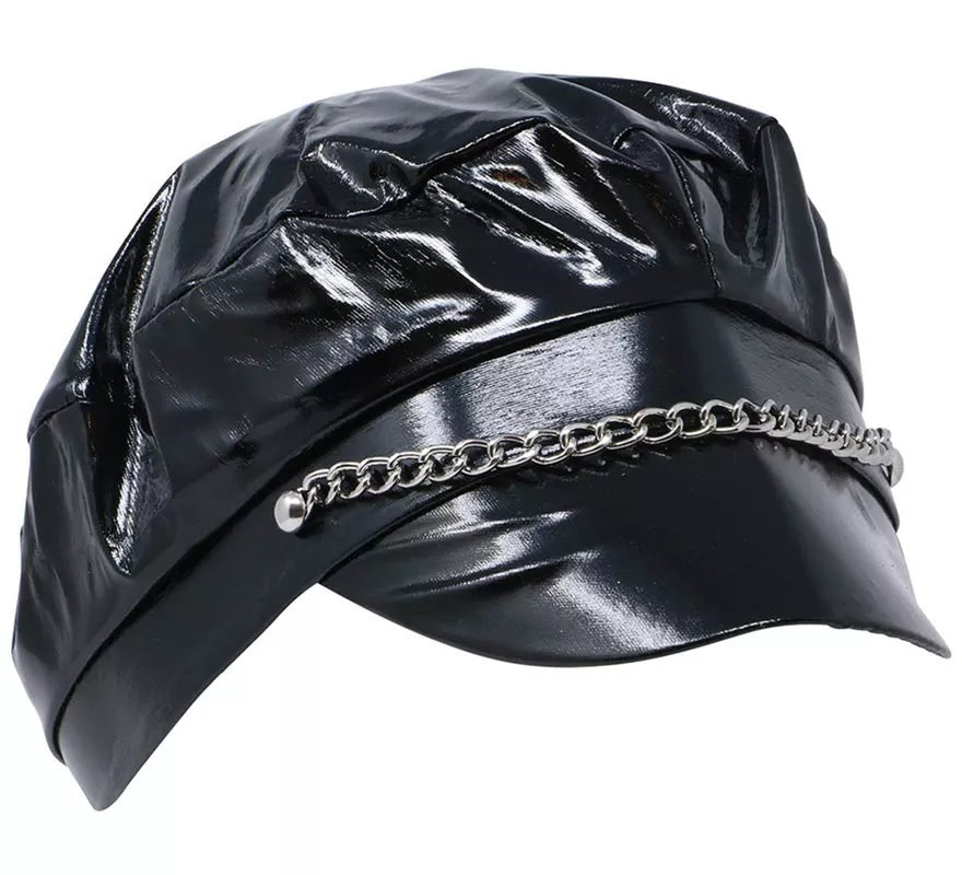 Gorra Sado o Motera de vinilo negra