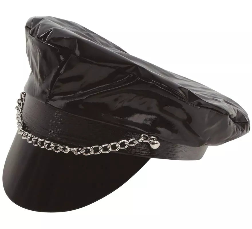 Gorra Sado o Motera de vinilo negra