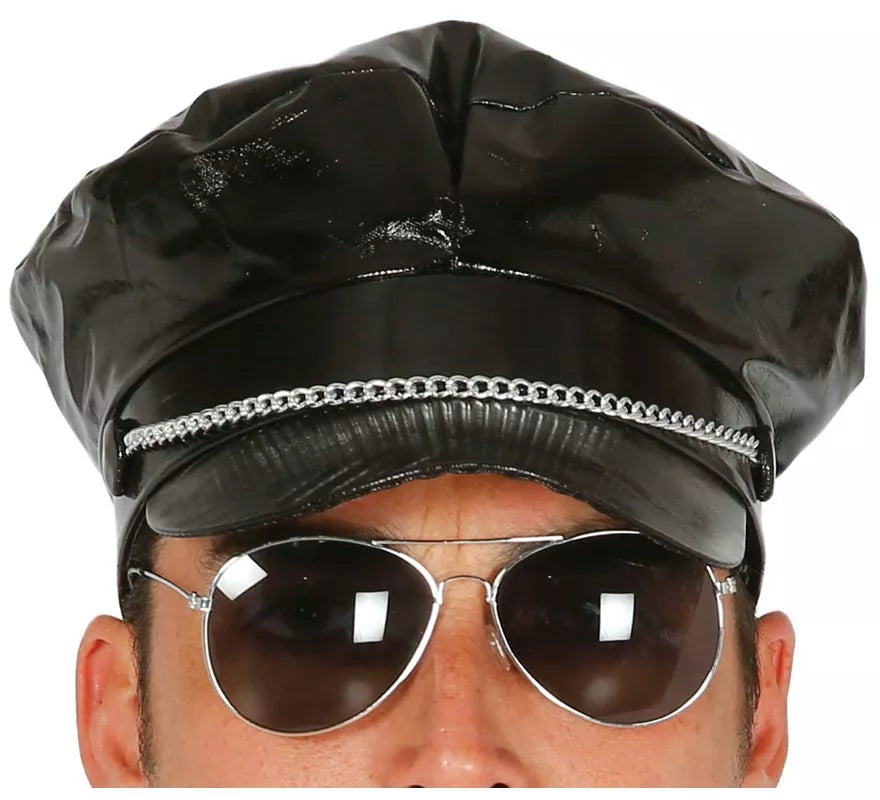 Gorra Sado o Motera de vinilo negra