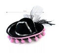 Gorrito Catrina Borlas rosa de 13 cm