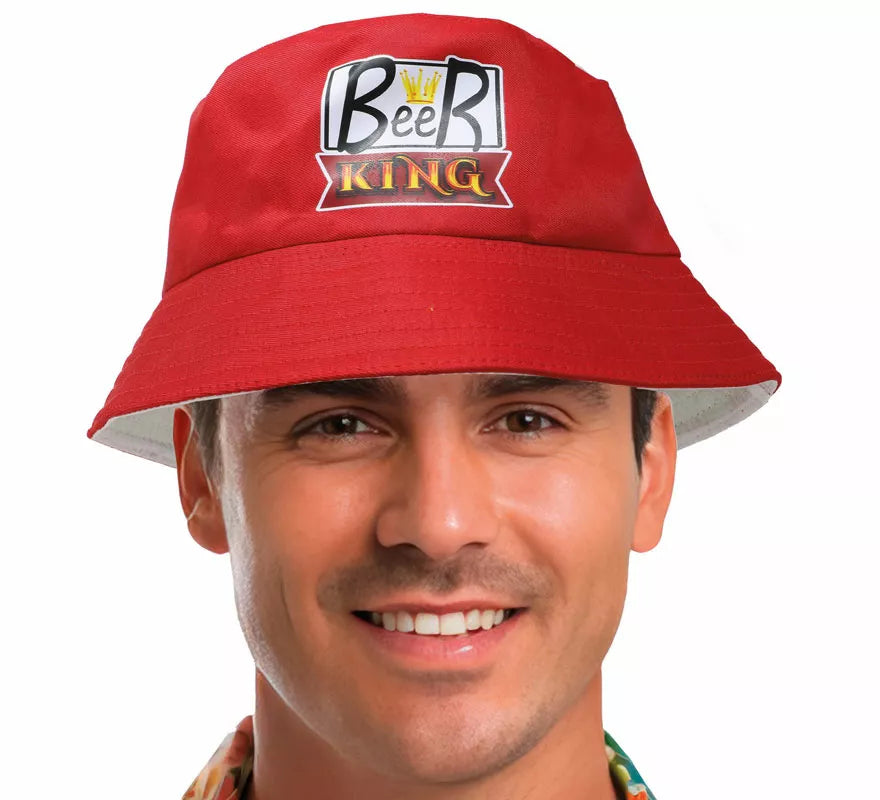 Gorro Beer King rojo adulto