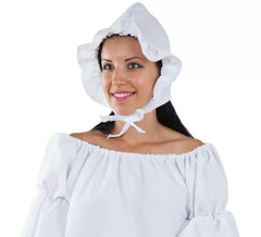 White Medieval Peasant Hat for women