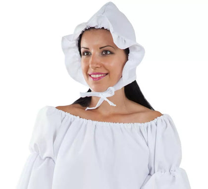 Gorro Blanco de Campesina Medieval para mujer