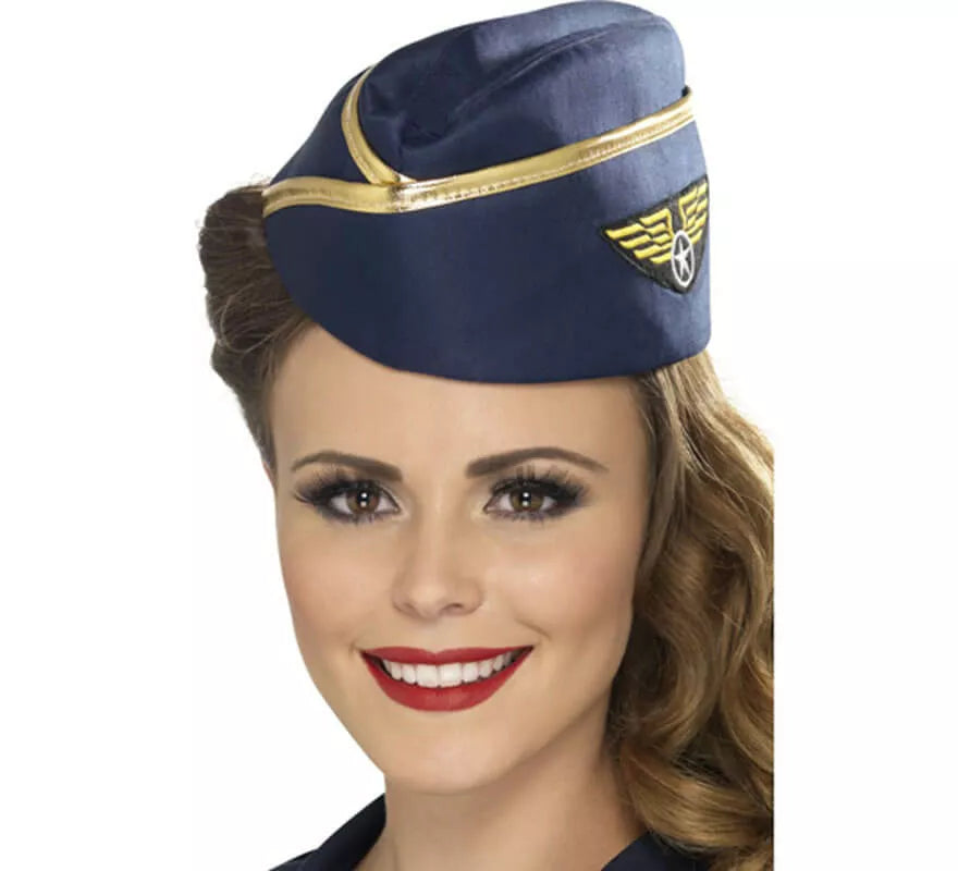 Translation missing: en.Gorro de Azafata Vuelo Comercial color Azul con Insignia