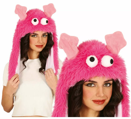 Gorro de Monstruito rosa adulto