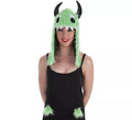 Gorro de Monstruo Verde con Cuernos