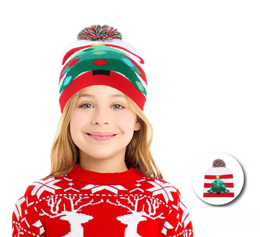 Translation missing: en.Gorro de Navidad Árbol Navideño a rayas infantil