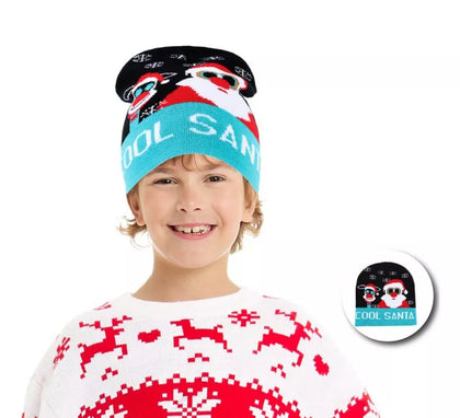 Gorro de Navidad Cool Papá Noel azul infantil