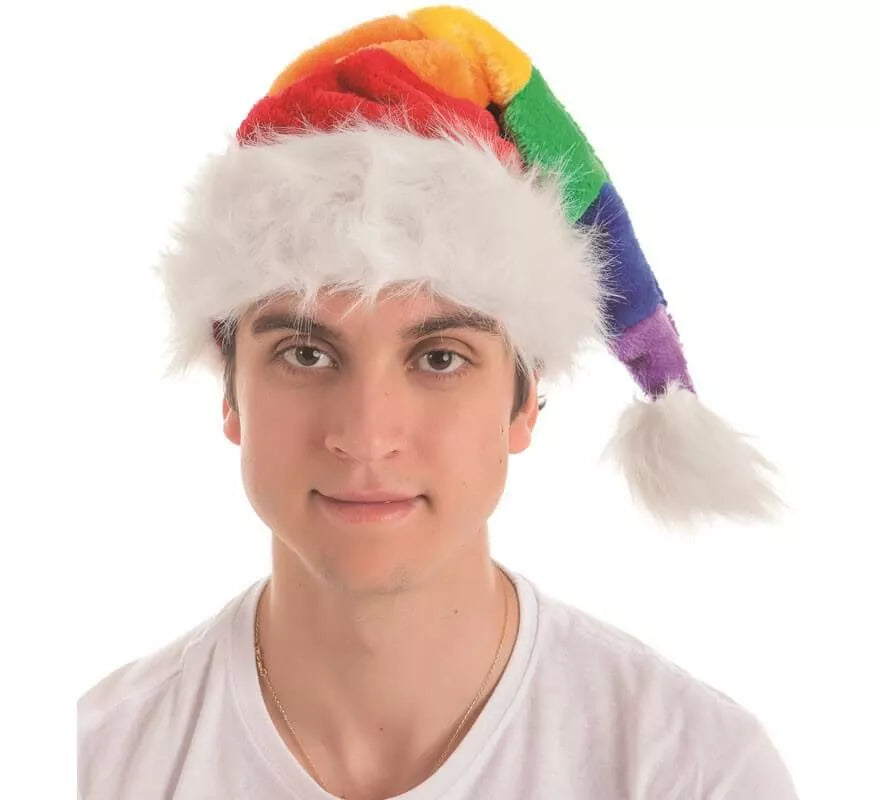 Gorro de Papá Noel Arco Iris