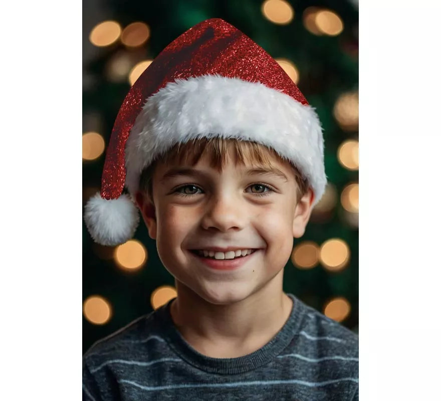 Translation missing: en.Gorro de Papá Noel brillante de lujo infantil