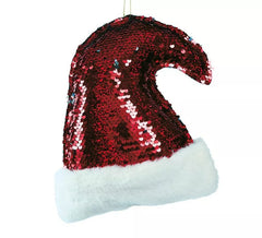 Red Sequin Santa Hat 20 cm to decorate Christmas Tree