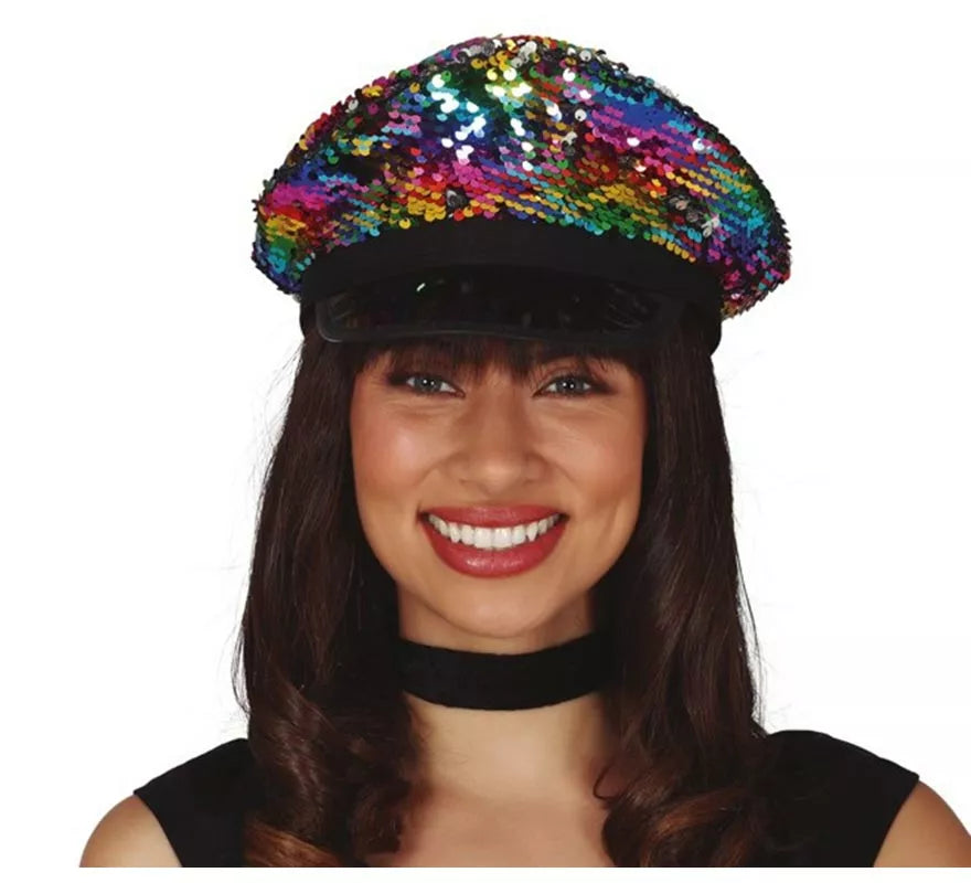 Translation missing: en.Gorro de Policía de Lentejuelas Multicolor para mujer