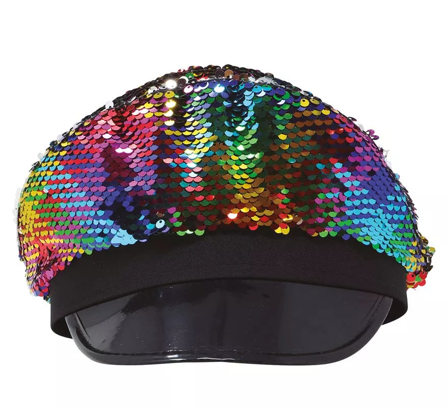 Gorro de Policía de Lentejuelas Multicolor para mujer