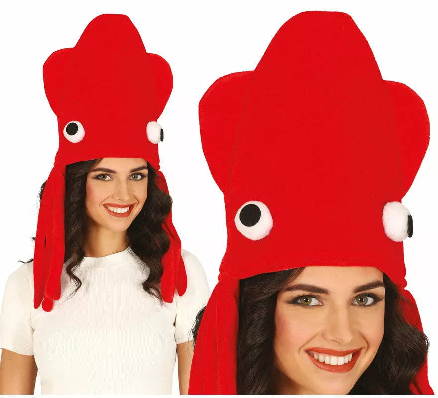 Gorro de Pulpo rojo adulto