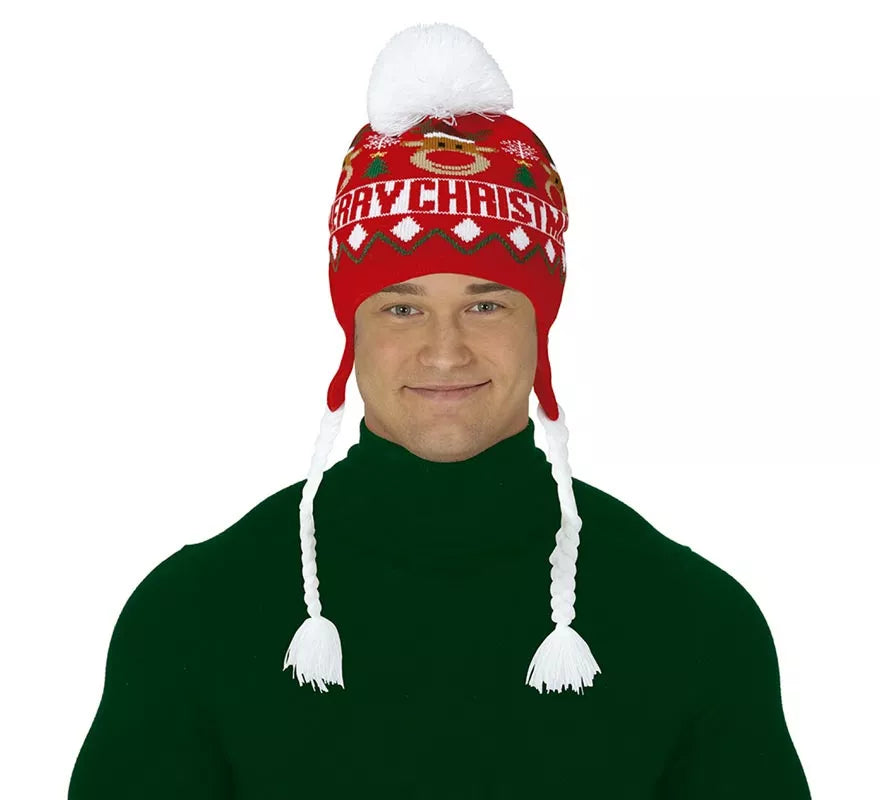 Gorro de Reno con Trenzas
