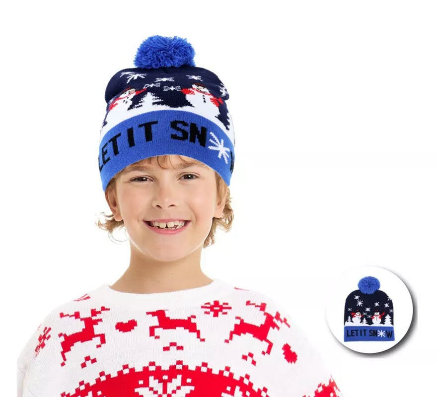 Translation missing: en.Gorro de Reno en Nieve azul infantil