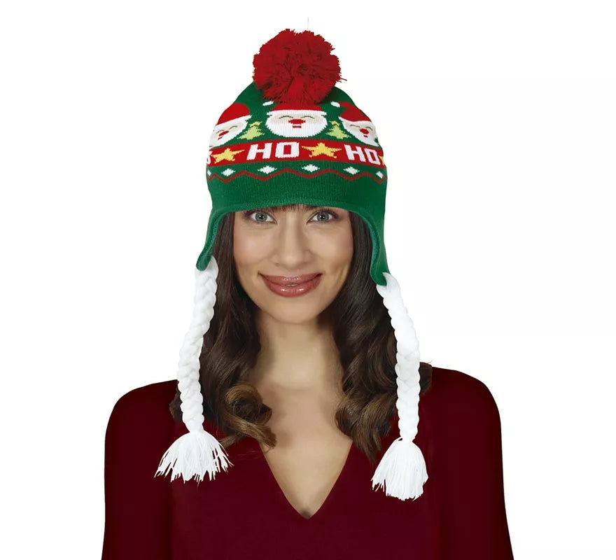 Gorro de Santa Claus con Trenzas