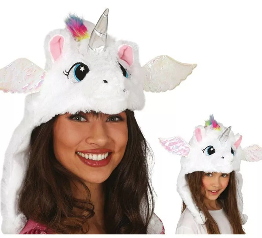 Gorro de Unicornio Blanco con alas