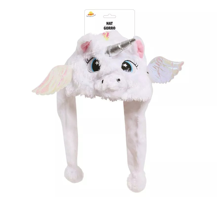 Gorro de Unicornio Blanco con alas