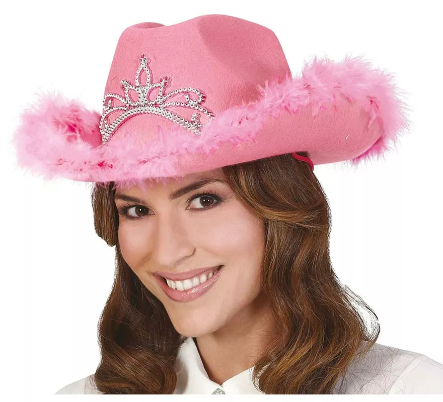 Translation missing: en.Sombrero de Vaquera Rosa con Boa