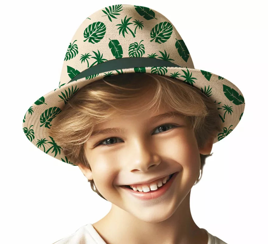 Translation missing: en.Gorro de Verano Hojas verdes infantil