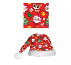 Red Christmas Printed Hat for Children