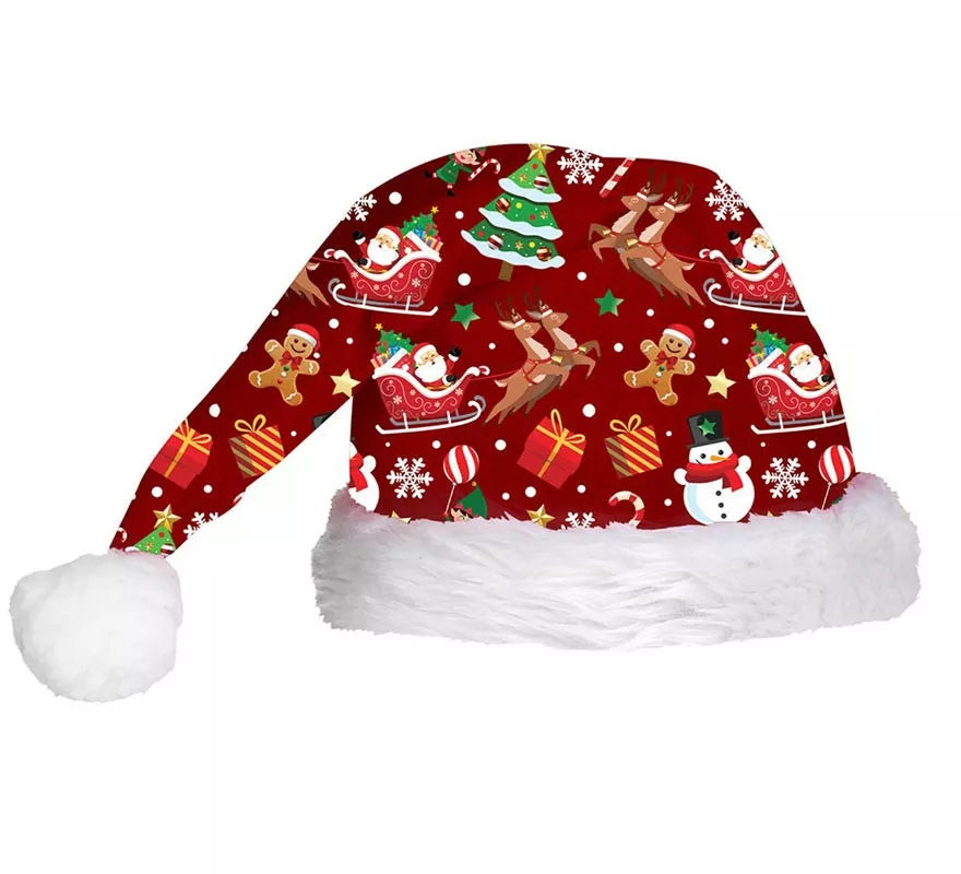 Translation missing: en.Gorro Figuras Navideñas rojo
