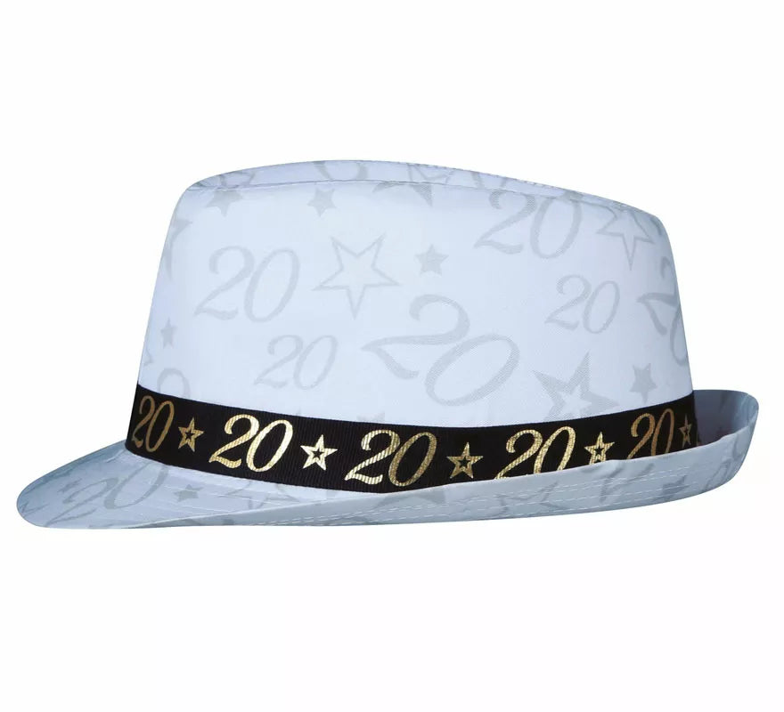 Translation missing: en.Gorro Gángster Blanco 20 Años Cumpleaños y Aniversarios