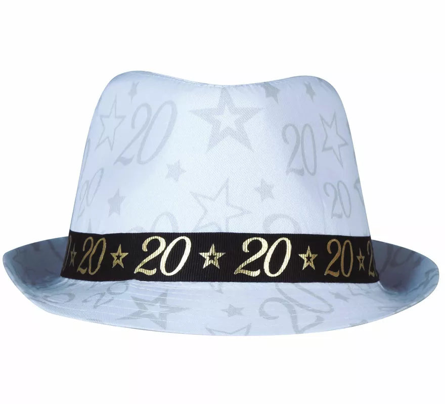 Gorro Gángster Blanco 20 Años Cumpleaños y Aniversarios