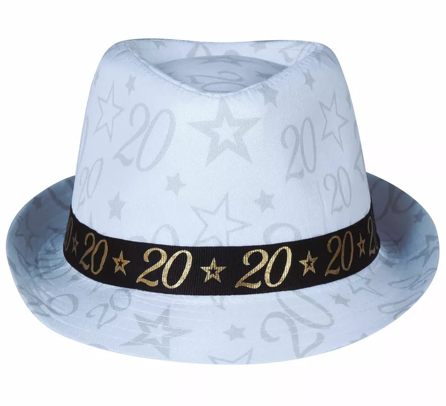 Gorro Gángster Blanco 20 Años Cumpleaños y Aniversarios
