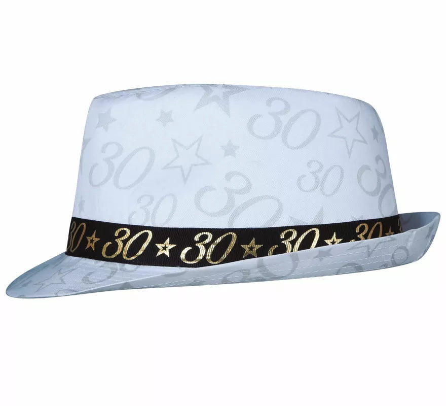 Gorro Gángster Blanco 30 Años Cumpleaños y Aniversarios