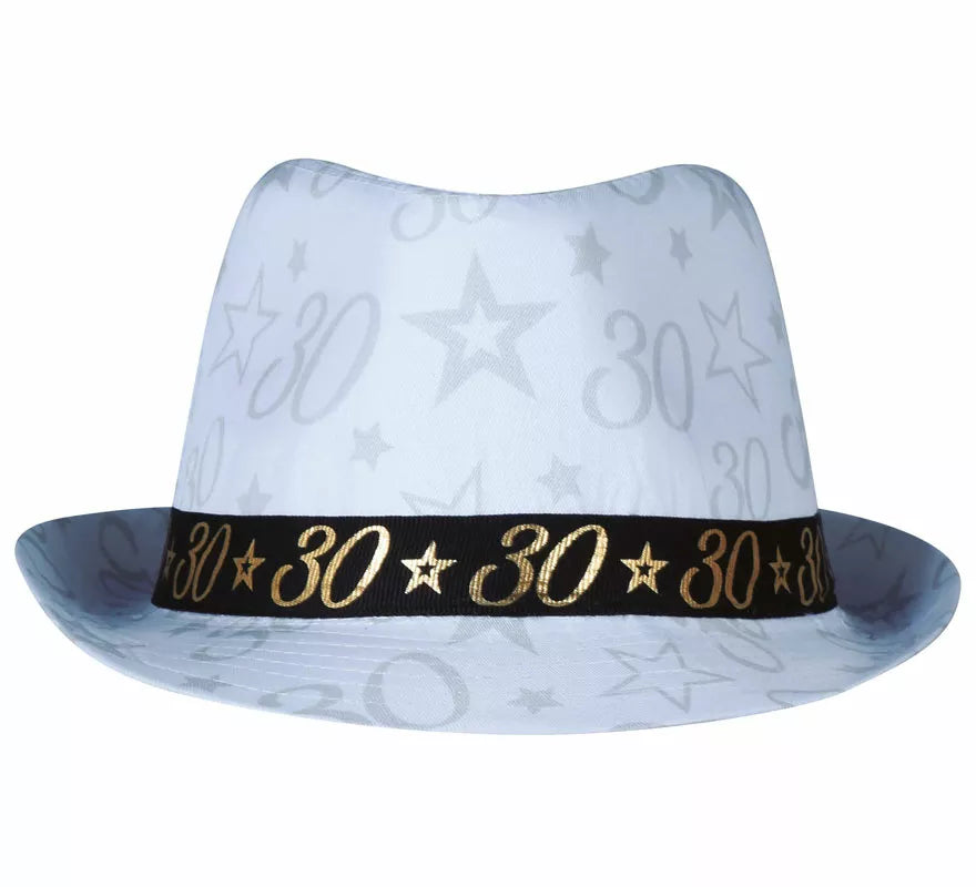 Translation missing: en.Gorro Gángster Blanco 30 Años Cumpleaños y Aniversarios