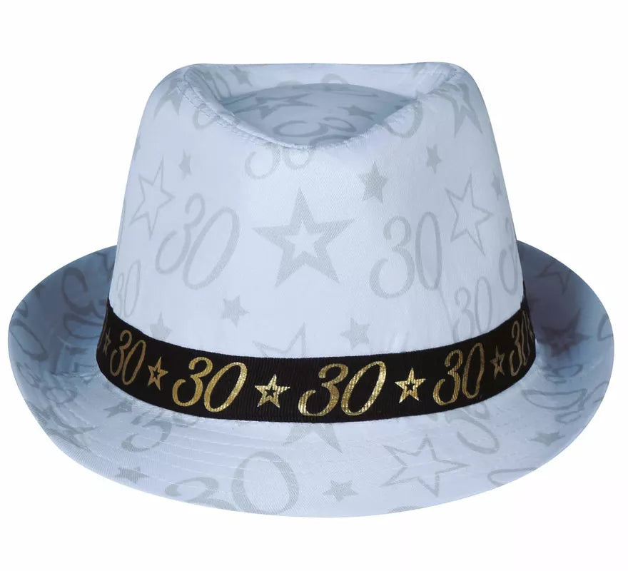 Translation missing: en.Gorro Gángster Blanco 30 Años Cumpleaños y Aniversarios
