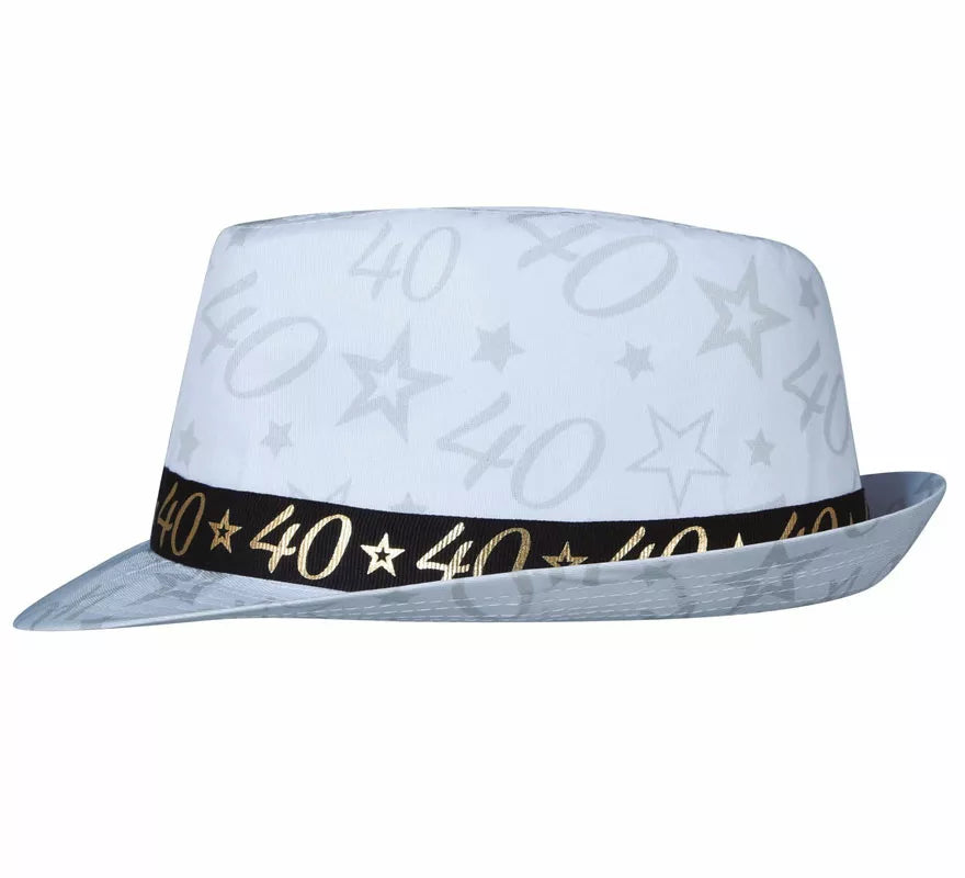 Gorro Gángster Blanco 40 Años Cumpleaños y Aniversarios