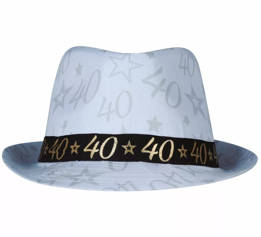 Gorro Gángster Blanco 40 Años Cumpleaños y Aniversarios