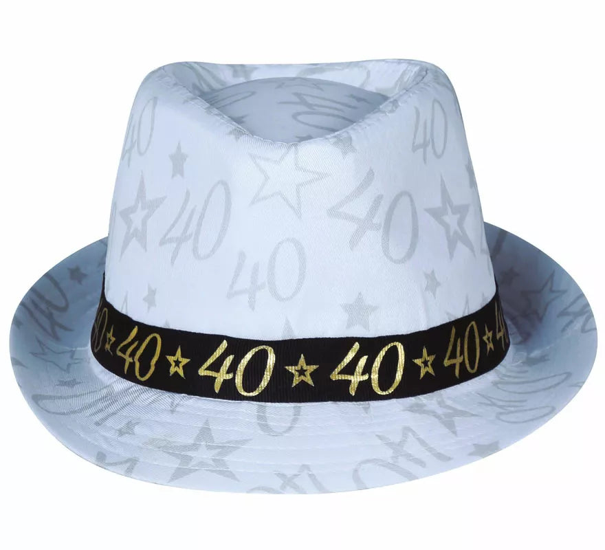 Translation missing: en.Gorro Gángster Blanco 40 Años Cumpleaños y Aniversarios