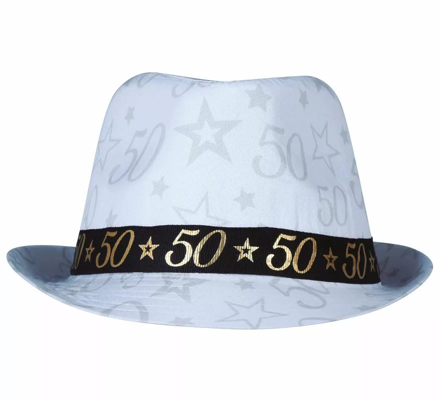 Translation missing: en.Gorro Gángster Blanco 50 Años Cumpleaños y Aniversarios