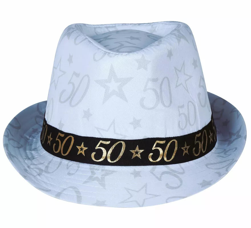 Gorro Gángster Blanco 50 Años Cumpleaños y Aniversarios