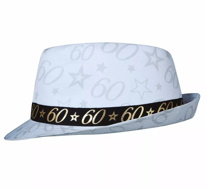 Translation missing: en.Gorro Gángster Blanco 60 Años Cumpleaños y Aniversarios