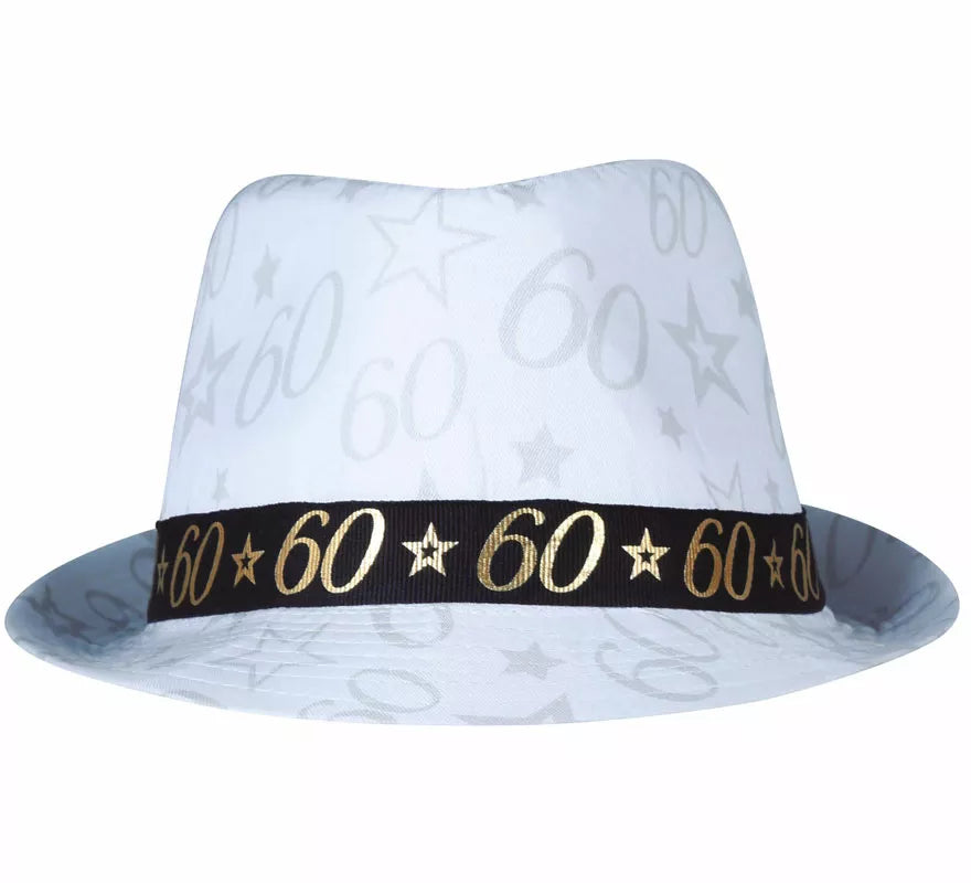 Gorro Gángster Blanco 60 Años Cumpleaños y Aniversarios