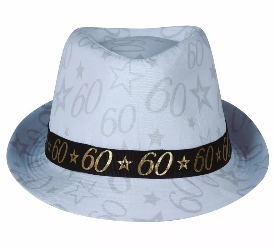 Gorro Gángster Blanco 60 Años Cumpleaños y Aniversarios