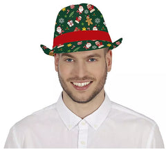 Green Christmas Gangster Hat