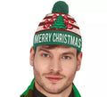 Gorro Navideño efecto verde Lana