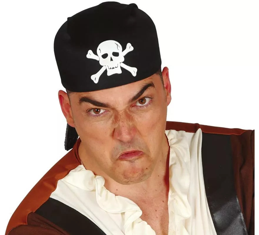 Gorro o Bandana de Pirata negro de tela