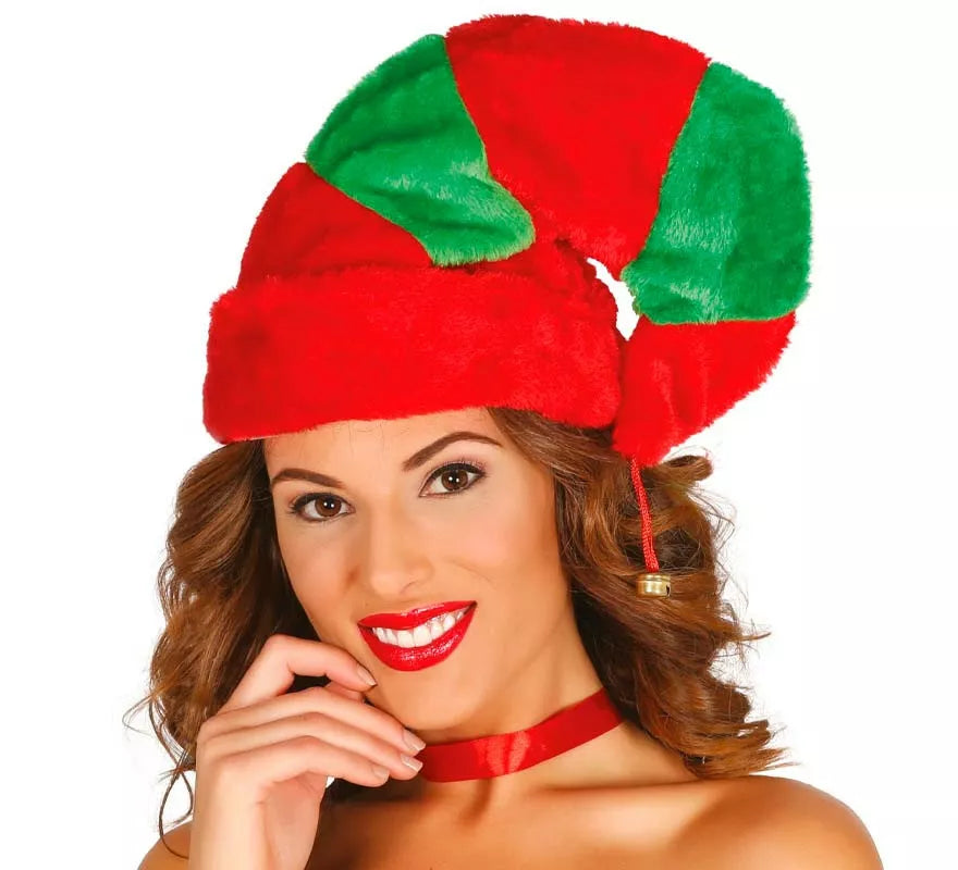 Translation missing: en.Gorro o Sombrero de Elfo rojo y verde con cascabel