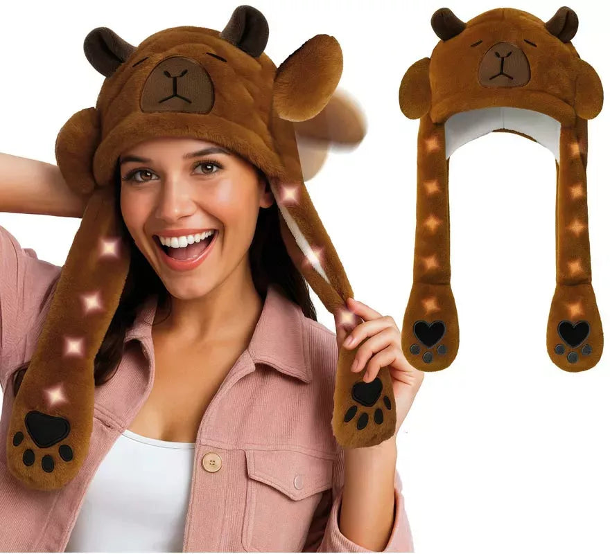 Gorro Orejas Capibara con Movimiento y luz