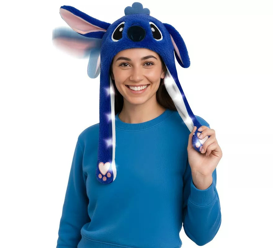 Gorro Orejas Monstruito azul con Movimiento y luz