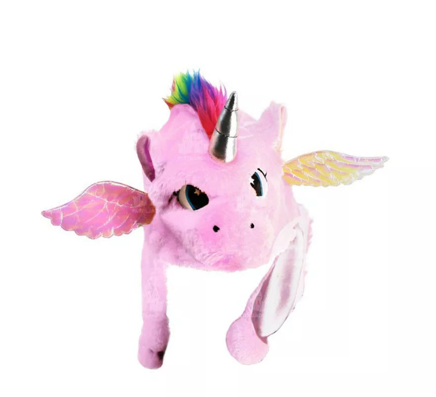 Gorro Peluche Unicornio rosa